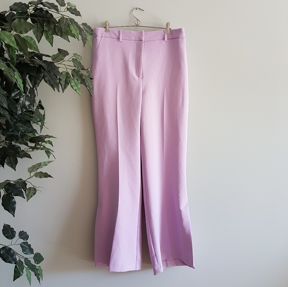 🌏 RIVER ISLAND • Purple Split Hem Flared Trousers • Sz 10 - Picture 3 of 13
